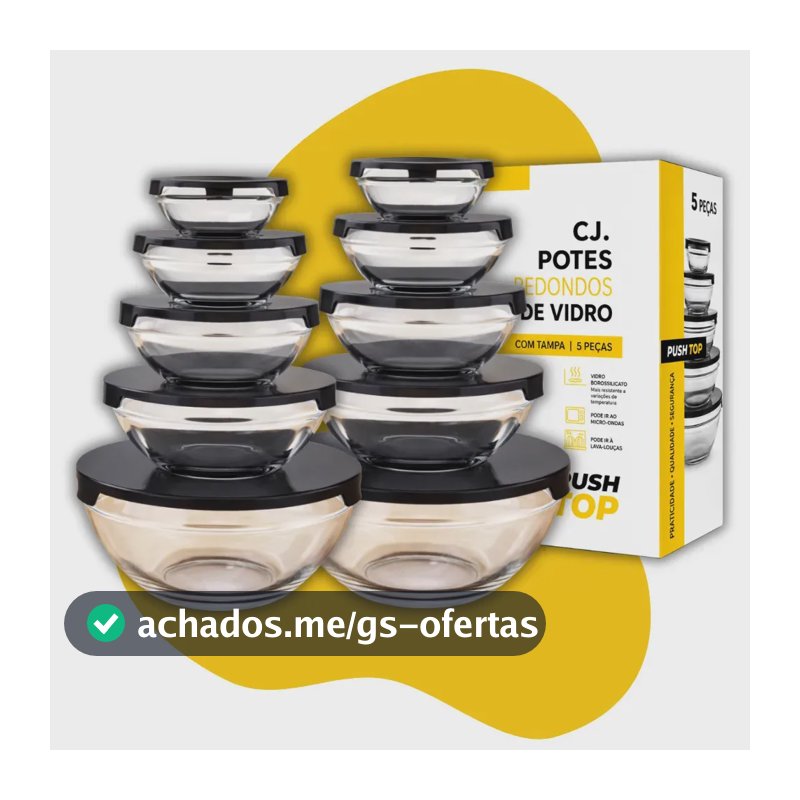 Conjunto 10 Potes Vidro Organizadores De Cozinha Multiuso Transparente