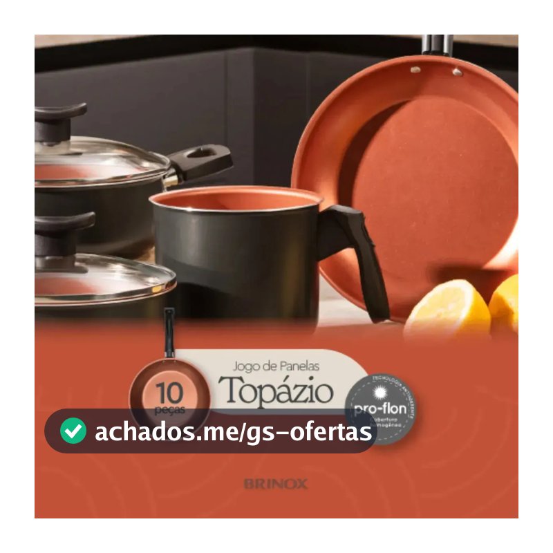 Jogo De Panelas Antiaderente Brinox 10 Peças Floria Topázio