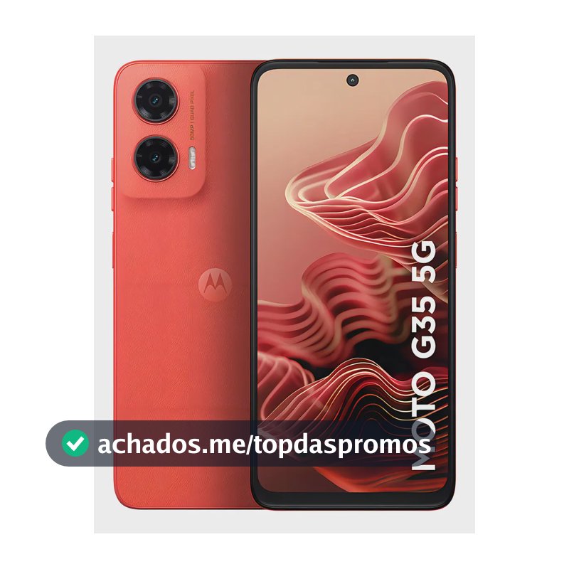 Smartphone Motorola Moto G35 5g - 256gb 4gb Ram+8gb Ram Boost e Camera 50mp Com Ai Nfc Tela 6.7 Com Superbrilho - Coral - Vegan Leather