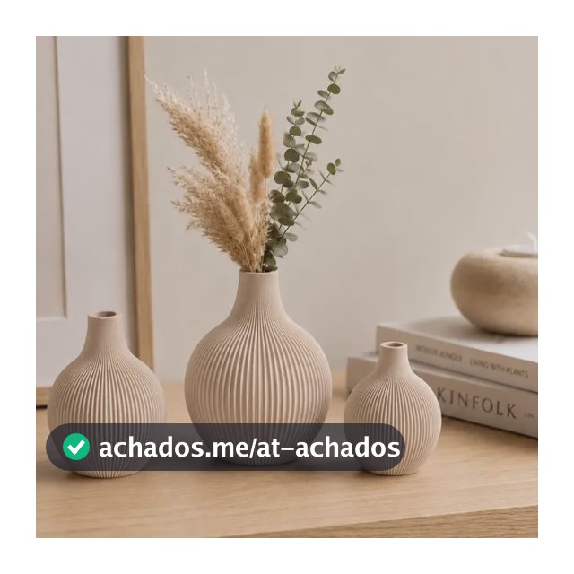 Kit 3 Vasos Decorativos Modernos Redondo Minimalista Difusor Bege