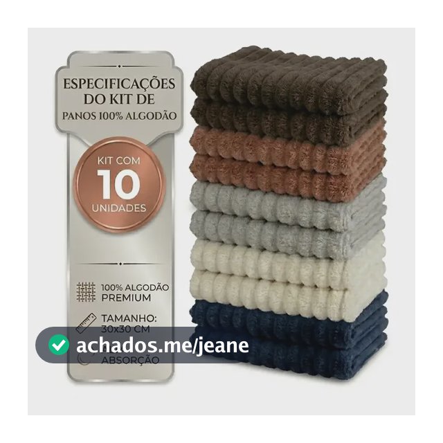 Kit 10 Panos Multiuso Cozinha Alta Absorção 100% Algodão Variado