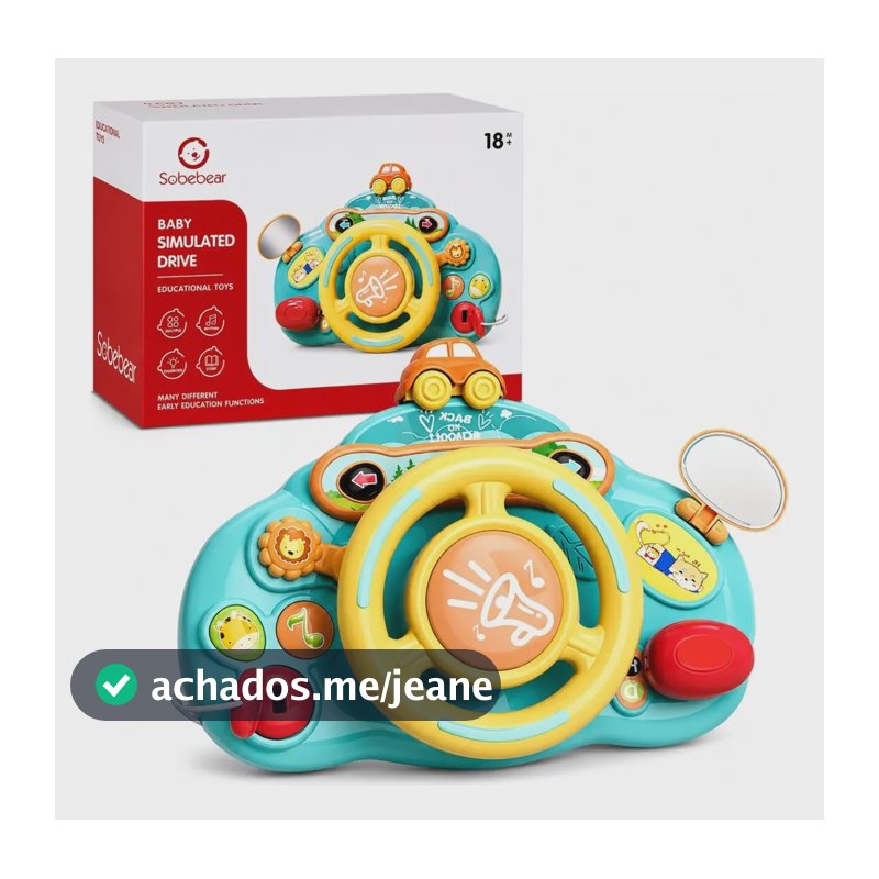 Volante Interativo Som/luz Divertido Intuitivo Bebe Castela