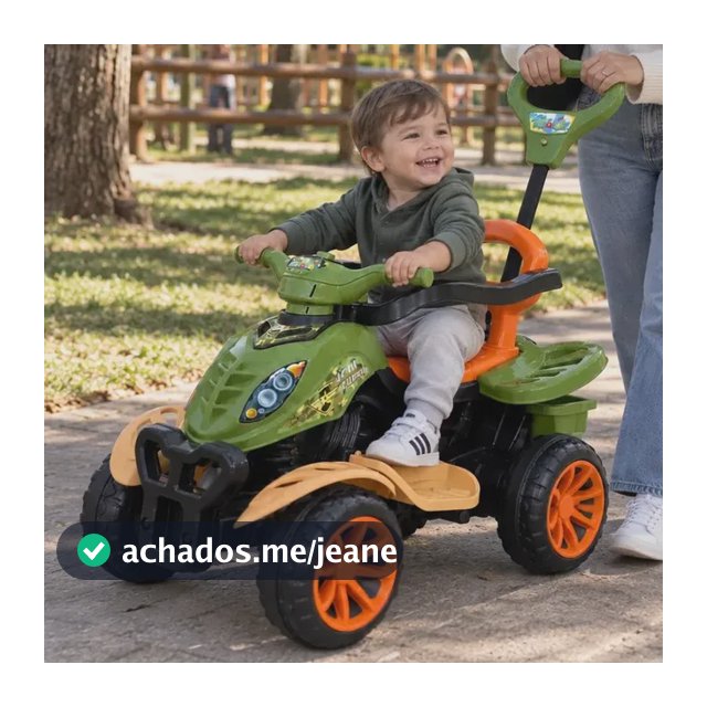 Carrinho de Passeio e Pedal Bebe Maral Quadriciclo Militar Carrinho com Empurrador Passeio