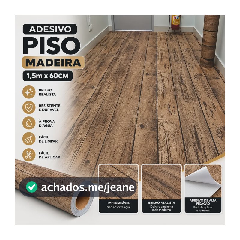 Adesivo Para Chao Estilo Madeira Tabua Textura Imprimax Marrom
