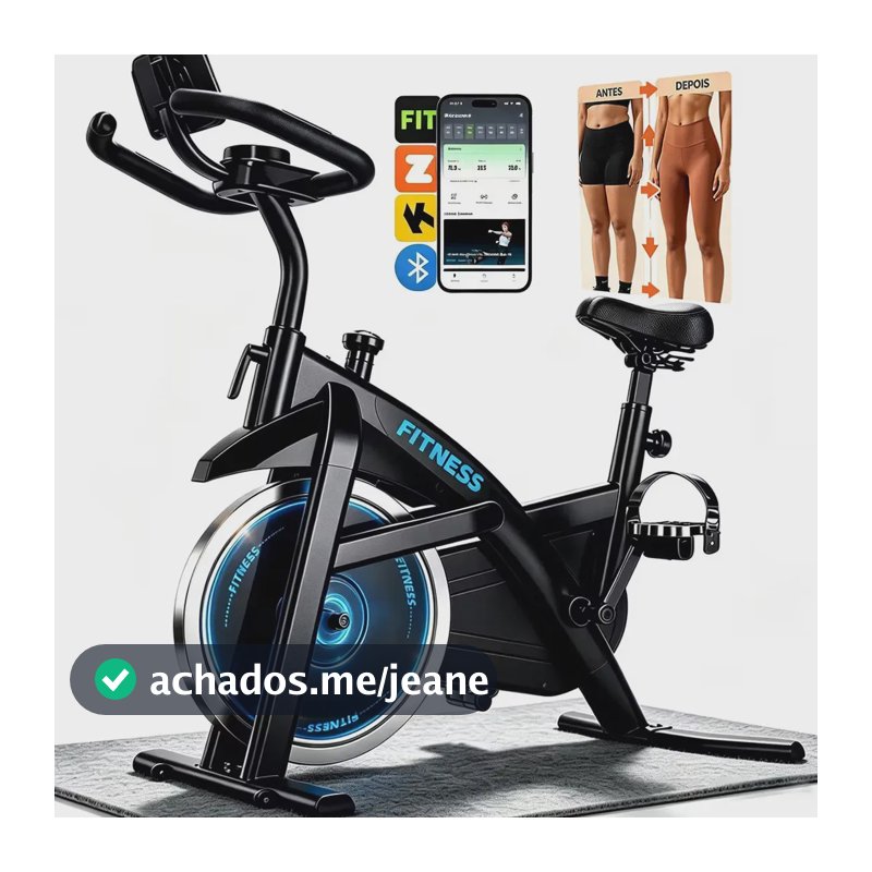 Bicicleta Ergométrica Spinning Mimsom Com Volante de 15 Kg, Bluetooth e Suporte para Até 150 Kg