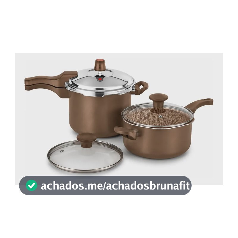 Jogo De Panela De Pressão Antiaderente 4,5 Litros E 3 Litros Chocolate