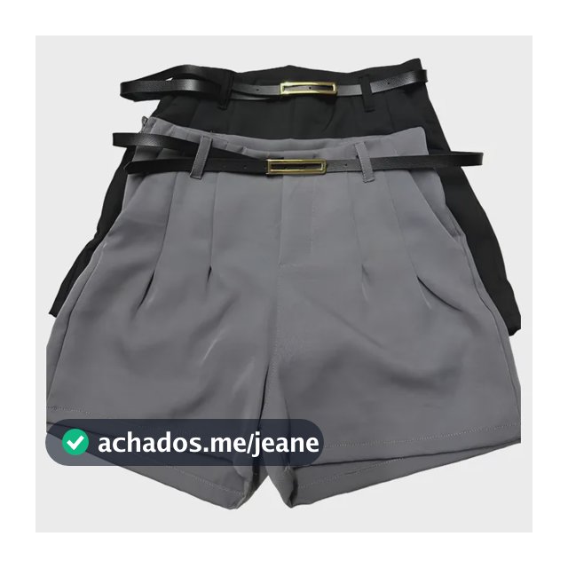 Kit 2 Shorts Feminino Alfaiataria Cinto Bolsos Tendência
