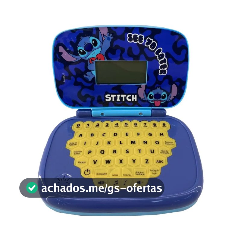 Laptop Infantil Educativo Candide Disney Stitch Bilíngue