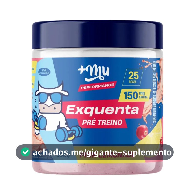 Suplemento em pó +Mu Performance Pré treino Exquenta sabor Limonada x 500g