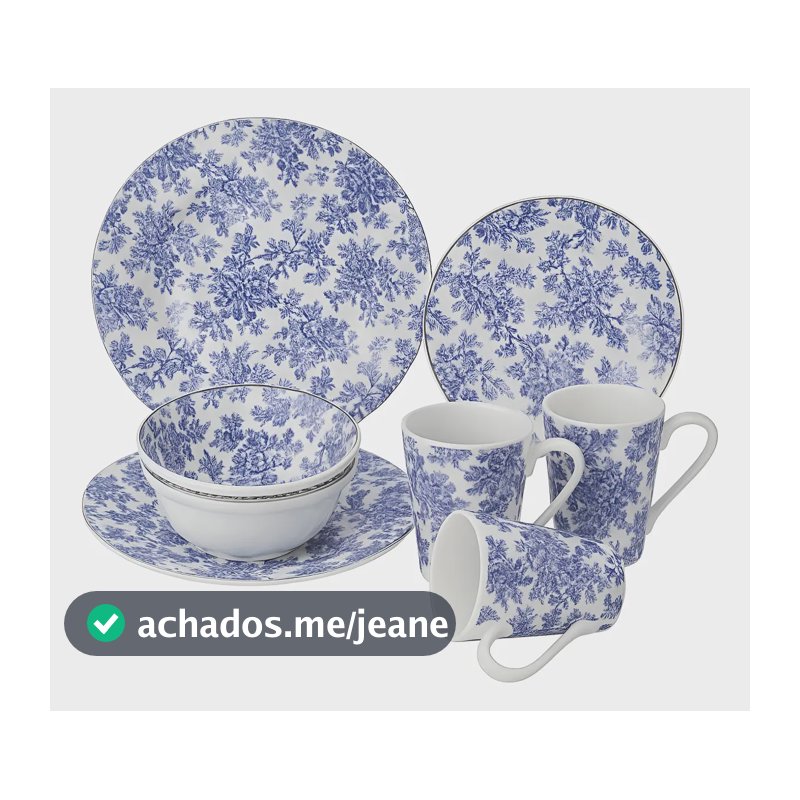 Aparelho De Jantar Em Melamina Resistente 16 Pçs Azul Quanhe