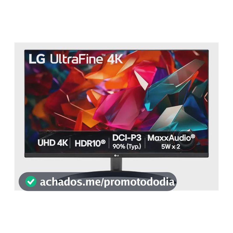 Monitor LG UHD 4K - Tela de 32", 4K, DCI-P3 90%, HDMI, Display Port, HDR10, AMD Free Sync. Dynamic Action Sync, Black Stabilizer, MaxxAudio, UltraHD, Preto- 32UR500K
