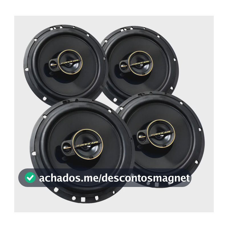 Kit Alto Falante Hurricane Triaxial Aurum A6t 6 Pol 240w 4un Preto