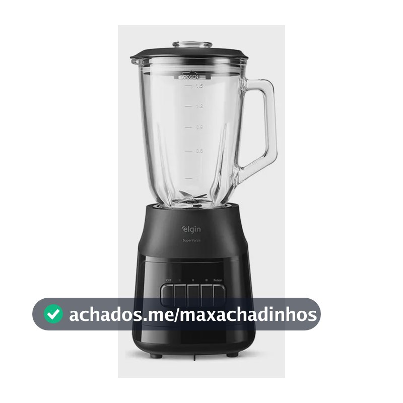 Liquidificador Super Force Elgin - Jarra De Vidro 1,9l, 900w Preto