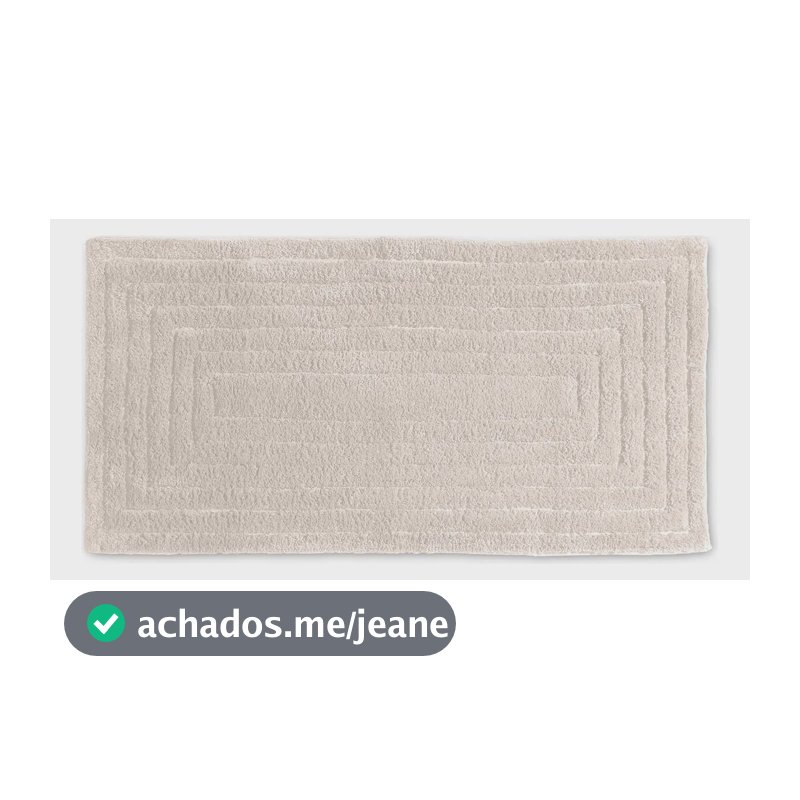 Tapete Banheiro Mitras 40x60cm Antiderrapante 100%aLG Marfim Geométrico