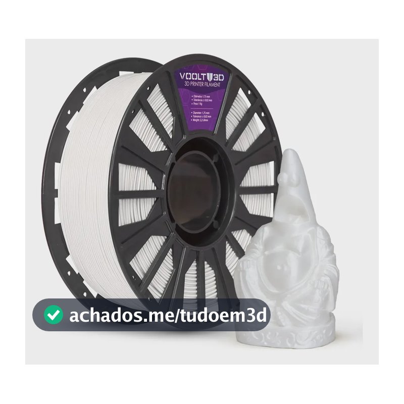Filamento Pla Branco Off White Gelo Velvet 1Kg Imprimir Peças Decorativas Em 3D
