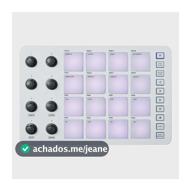 Teclado Midi Sem Fio M-vave Smc-pad 16 Pads Branco Conexão Bt Integrada
