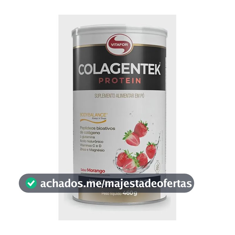 Colagentek Protein Colágeno Bodybalance Vitafor Morango 460g