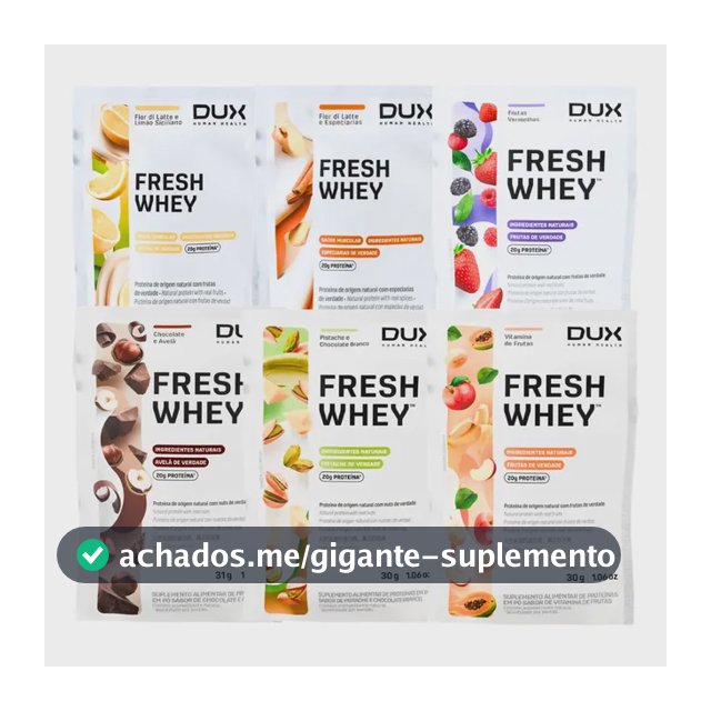 Whey Protein Kit Dux Fresh Sache 6 Unidades --- Chocolate E Pasta De Amendoim