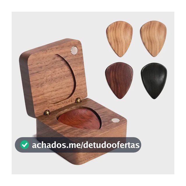 Estojo Porta Palhetas Magnético Nogueira 4 Peças Round