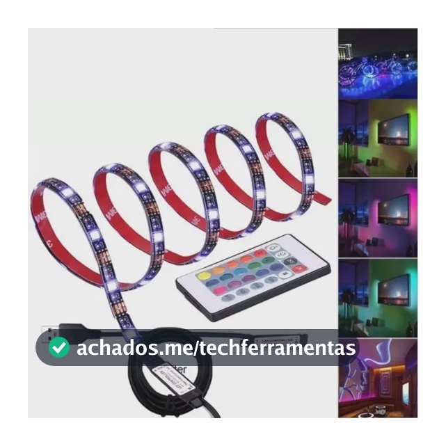 Fita Led 5050 Rgb Controle Remoto 3m 5v Usb Para Tv Pc Carro Cor da luz RGB 3M
