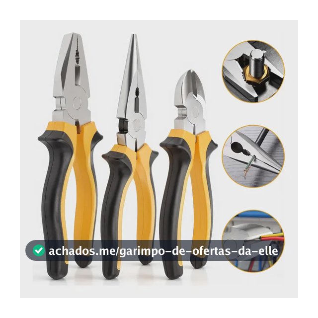Kit de Alicates Wesapor 3 Peças para Corte, Bico e Universal