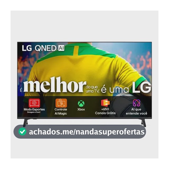 Smart TV 4K 50" LG QNED73 Portal de Games Processador AI α7 Ger8 4K Super Upscaling Google Cast Integrado Controle AI Magic WebOS 25 Modo Esportes Alerta de Esportes