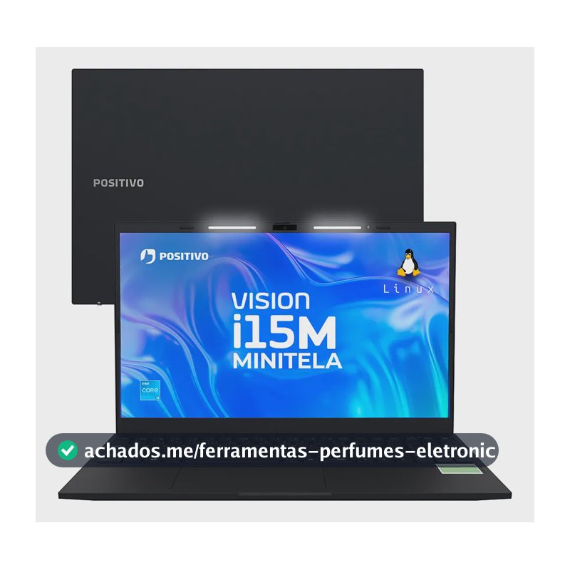 Notebook Positivo Vision i15M com Minitela, Intel Core 3, 8GB de RAM, SSD de 256GB e Tela de 15,6" Full HD IPS Antirreflexo