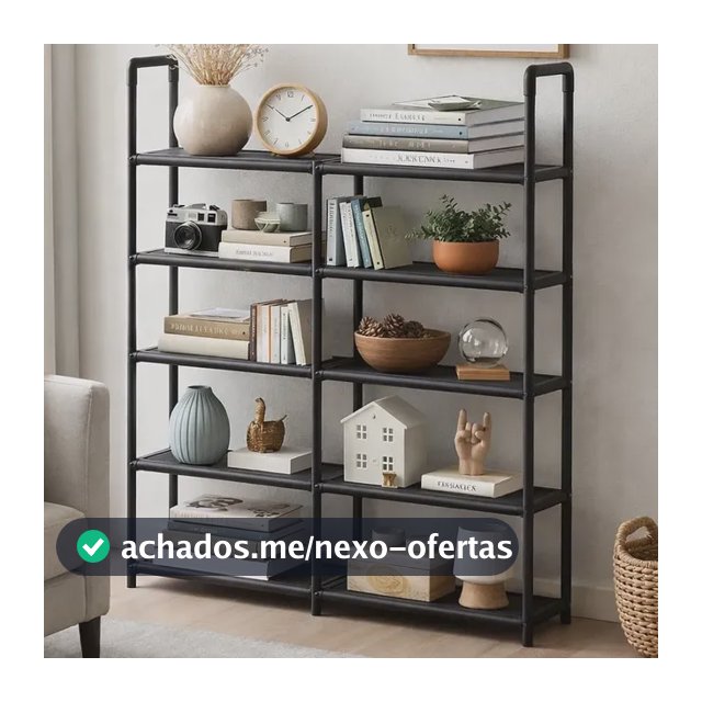 Estante Multiuso 5 Prateleiras Organizador P Diversos Itens Organizar Caixas Acessórios Ou Itens Diversos Preta