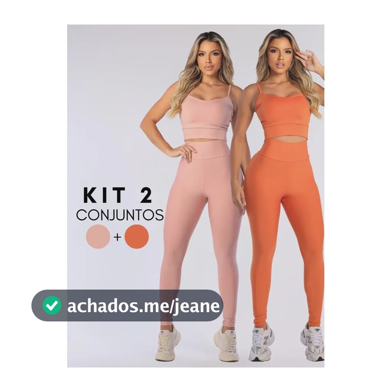 Combo 2 Roupas Academia Feminina Top E Legging Blackout Rosa Claro E Terracota M