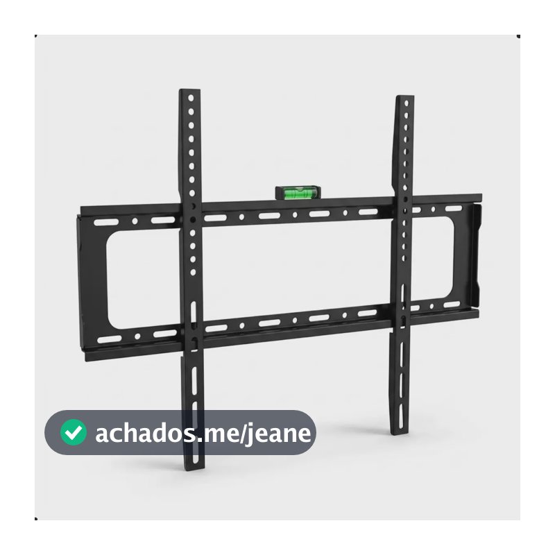 Suporte Tv Fixo Samsung Tcl LG 43 55 65 75 86 Com Nivelador Preto