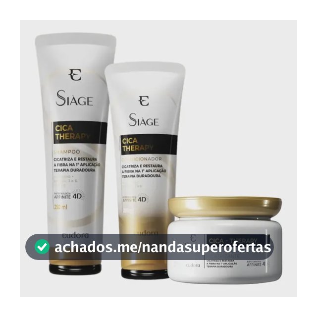 Kit Eudora Siàge Cica Therapy Shampoo+condicionador Máscara