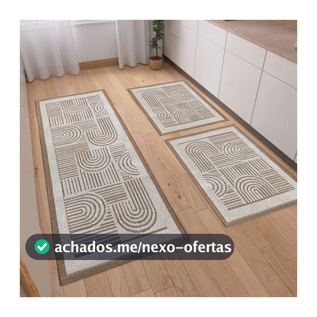 Kit Tapetes Passadeira 3 Peças Linea Luxo Tear Para Cozinha