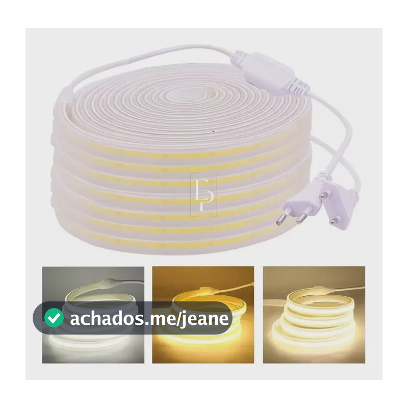 3m Mangueira Fita Led Cob 320 Leds Super Brilho + Conector Branco-quente 127v