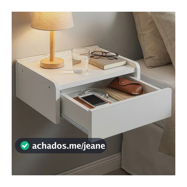 Mesa Cabeceira Parede Suspensa Mdf Gaveta Corrediças Fosco Branco