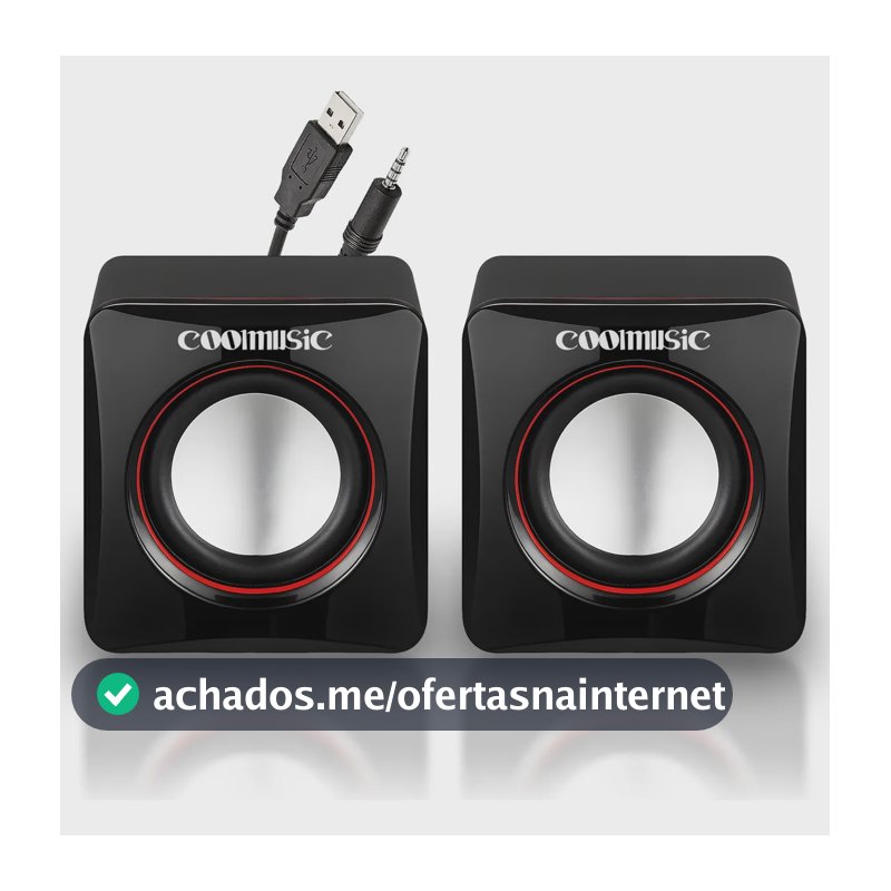 Caixa Caixinha De Som Potente Pc Notebook Subwoofer Para Computador 6w Usb P2 Alto Falante De Mesa Coolmusic