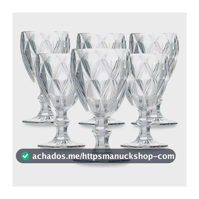 Conjunto de Taças de Vidro 340ml Diamond Line - 6 Peças Transparente