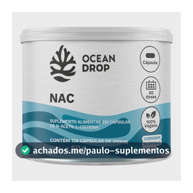Suplemento Nac N Acetil L Cisteína Ocean Drop 120 Cápsulas Nac 120 Capsulas