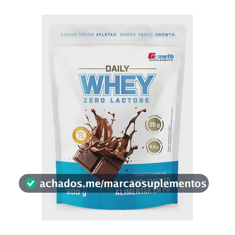 Daily Whey Protein Zero Lactose 800g Growth Supplements Chocolate