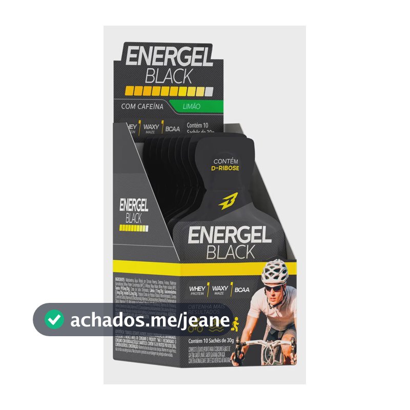 Energel Black 10 Sachês Gel Energético - Bodyaction Sabor Limonada