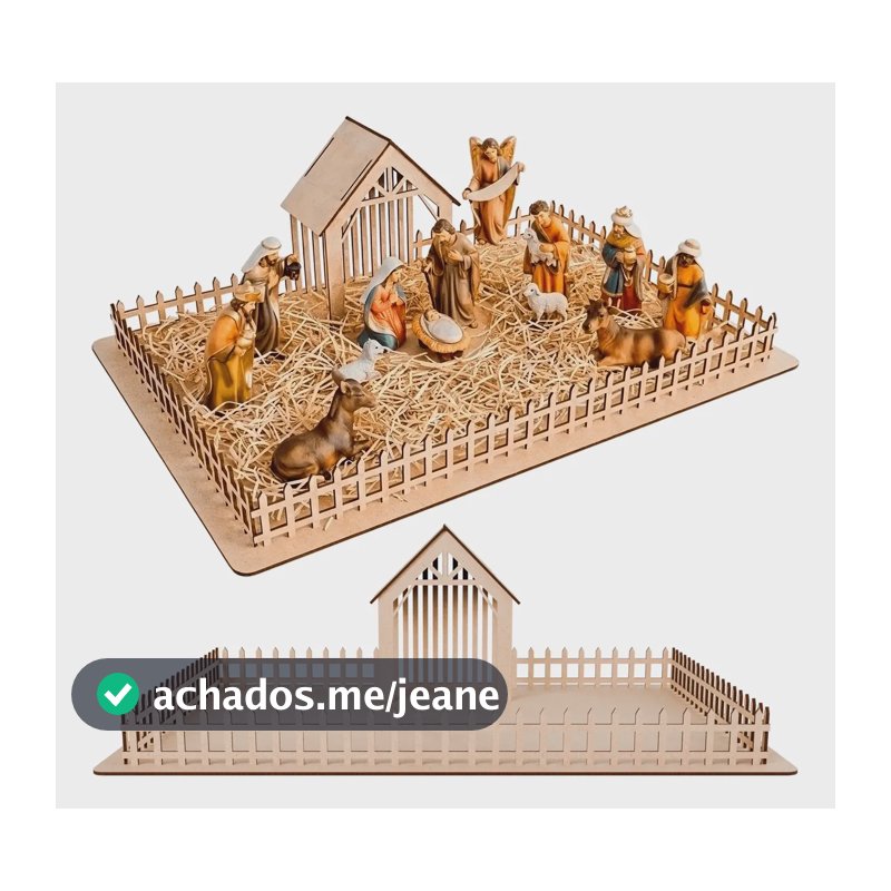 Estrutura Base Para Presépio De Natal Em Mdf - 50x35 Cm