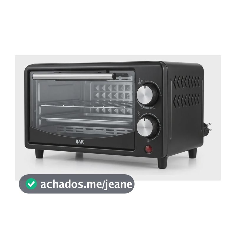 Forno Elétrico Compacto 9l 800w Timer 60 Min Preto Cozinha 110v Preto