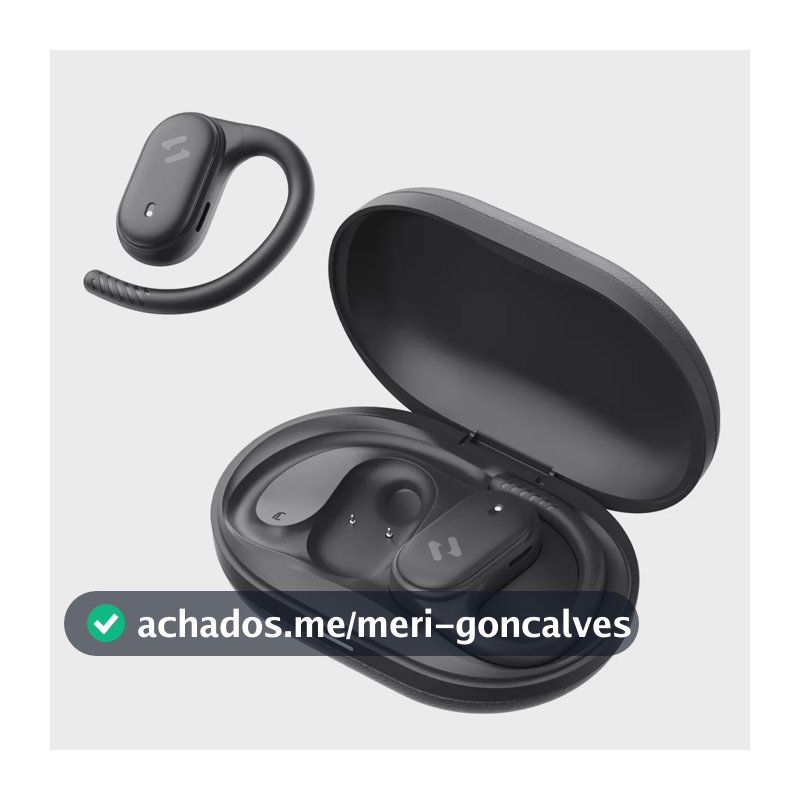 Fone de Ouvido Havit Ovisfit 02A Open-Ear Bluetooth, Para Corrida e Academia, com Bateria Longa 64h e Resistência IPX5, Preto