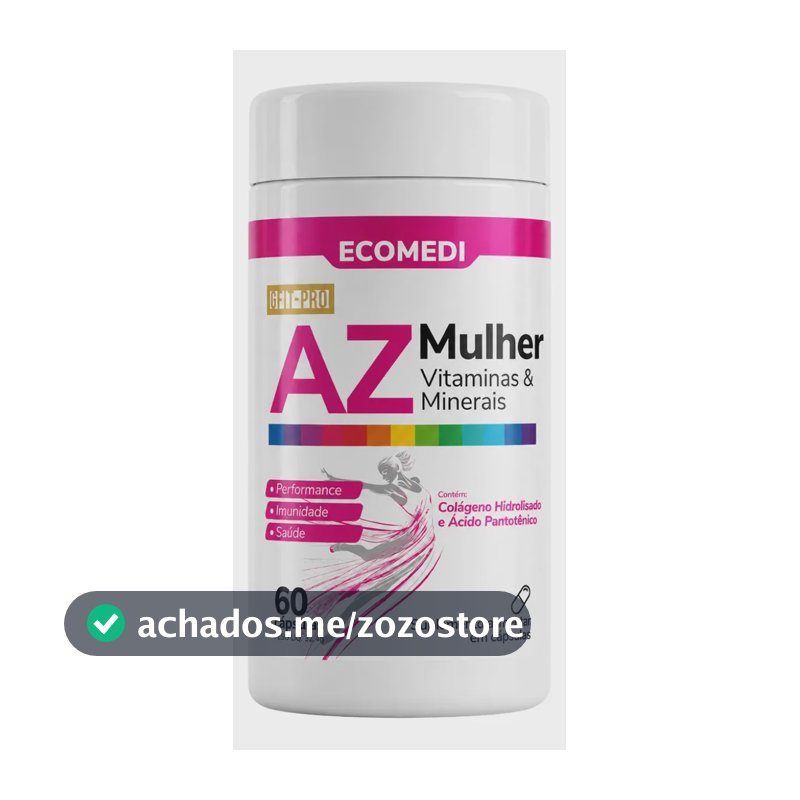 Multivitamínico Mulher Az Com Colágeno 60 Cápsulas Ecomedi  Sem Sabor