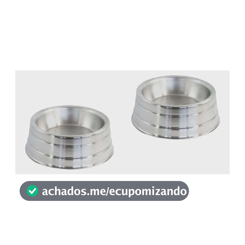 2 Potes Pesados Ração Água Ração Pequeno 750ml Cachorro Gato Cor Prateado