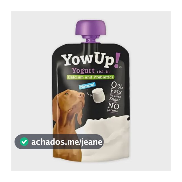 Yowup! Sachê De Iogurte Natural 115g Sem Lactose Para Cães