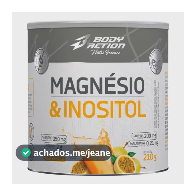 Mineral/Vitamina Bodyaction Nutri Science Magnésio E Inositol Taurina Melatonina 210g em pó sabor Maracujá x 210g