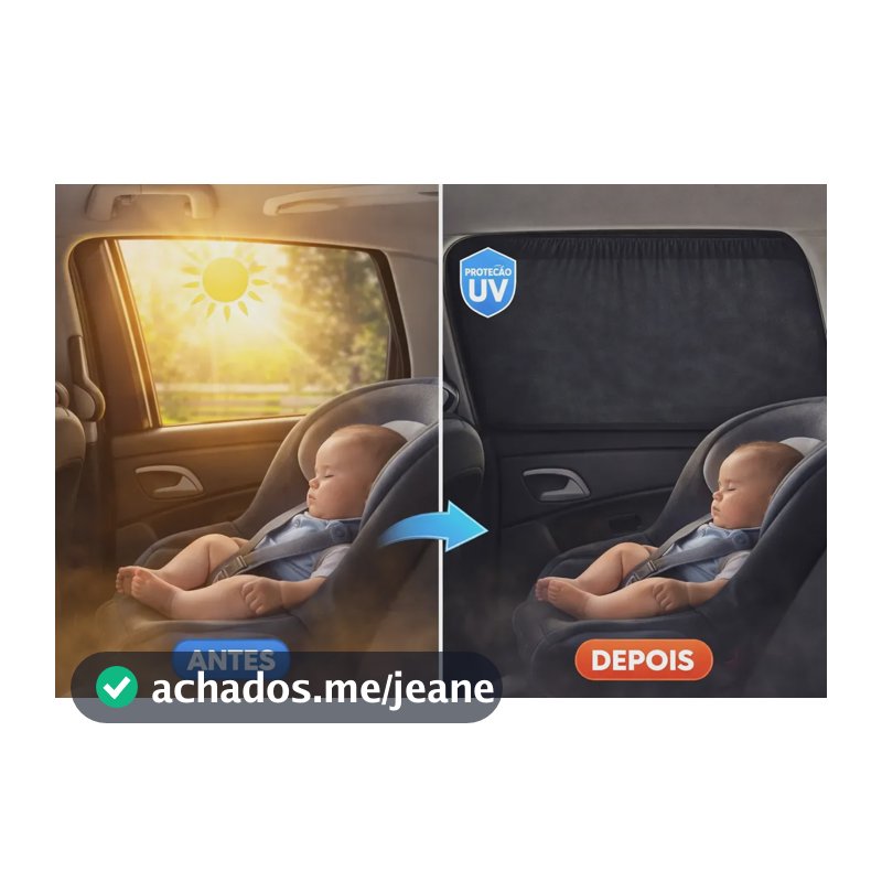 Kit 02 Proteção Solar Para Janela Carro, Cortina Protetora