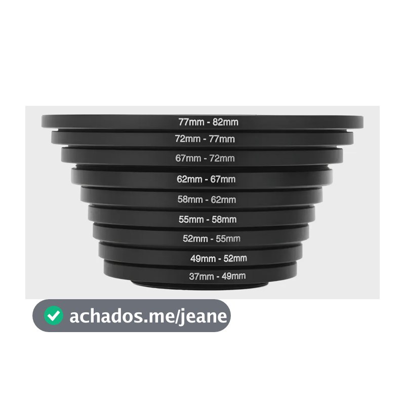 Kit 8 Anel Adaptador Step Up Filtro Lente 49mm-82mm