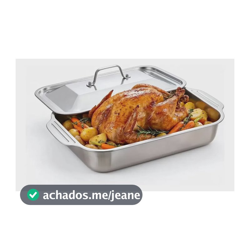 Assadeira De Cozimento Em Aço Inoxidável Com Tampas