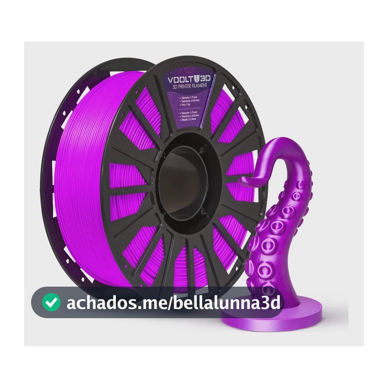 Filamento PLA Roxo 1Kg 1,75mm Voolt3D Premium Impressão 3D Impressoras 3D Peças 3D Fabricação Nacional